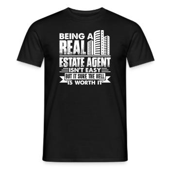 Real Estate Agent Being A Real Estate Agent - Men's T-Shirt - black - Front - AI Model Male 178 light (178cm)