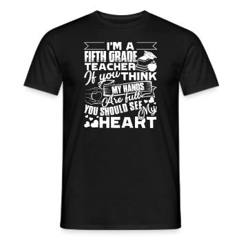 5th Grade Teacher Full Heart - Men's T-Shirt - black - Front - AI Model Male 178 light (178cm)