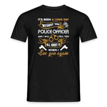 Funny Police Officer Tee - Men's T-Shirt - black - Front - AI Model Male 178 light (178cm)