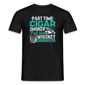 Cigar Smoking Part Time Cigar Smoker - Men's T-Shirt - black - Front - AI Model Male 178 light (178cm)