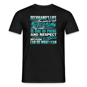 Deckhand's Life The Pain Is Real - Men's T-Shirt - black - Front - AI Model Male 178 light (178cm)