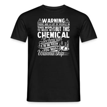 Chemical Technician Chemical Technician Warning - Men's T-Shirt - black - Front - AI Model Male 178 light (178cm)