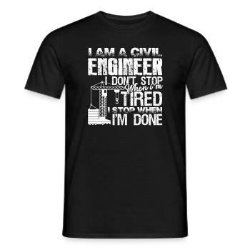 Civil Engineer I Stop When I am Done - Men's T-Shirt - black - Front - AI Model Male 178 light (178cm)