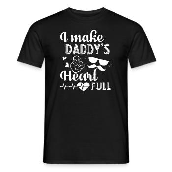 Father's Day I Make Daddy's Heart Full - Men's T-Shirt - black - Front - AI Model Male 178 light (178cm)