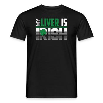 St Patrick's Day My Liver Is Irish - Men's T-Shirt - black - Front - AI Model Male 178 light (178cm)