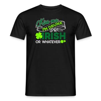 St Patrick's Day Kiss Me I am Irish - Men's T-Shirt - black - Front - AI Model Male 178 light (178cm)