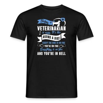 Veterinarian Being A Veterinarian Is Easy - Men's T-Shirt - black - Front - AI Model Male 178 light (178cm)