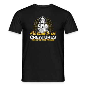 Buddha Be kind To All Creatures - Men's T-Shirt - black - Front - AI Model Male 178 light (178cm)