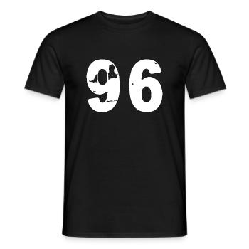 96 Maillot numéro - T-shirt homme - noir - Devant - AI Model Male 178 light (178cm)