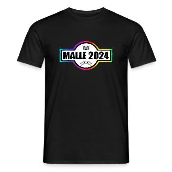 Malle 2024 Bunt Krone - Männer T-Shirt - Schwarz - Vorne - AI Model Male 178 light (178cm)