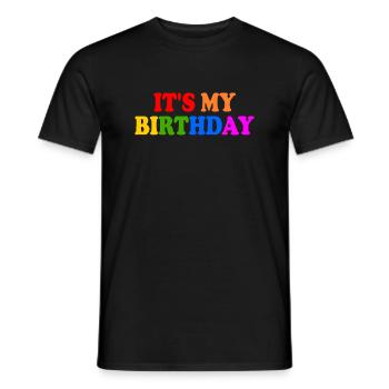 Its my birthday - Men's T-Shirt - black - Front - AI Model Male 178 light (178cm)