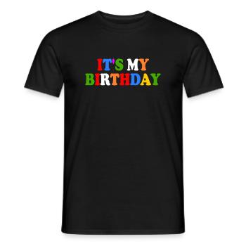 Its my birthday - Men's T-Shirt - black - Front - AI Model Male 178 light (178cm)