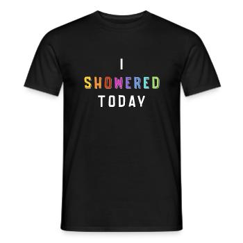 J’ai pris une douche aujourd’hui en disant drôle de ringard - T-shirt homme - noir - Devant - AI Model Male 178 light (178cm)