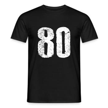 80 Number Vintage - Men's T-Shirt - black - Front - AI Model Male 178 light (178cm)