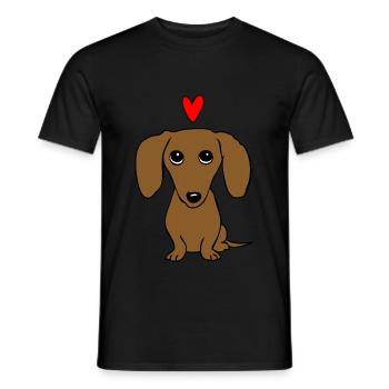 Suesser kleiner Dackel - Männer T-Shirt - Schwarz - Vorne - AI Model Male 178 light (178cm)