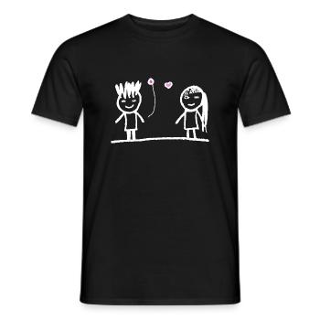 Joyeuse Saint-Valentin Couple Cadeau de Saint-Valentin Amour - T-shirt homme - noir - Devant - AI Model Male 178 light (178cm)