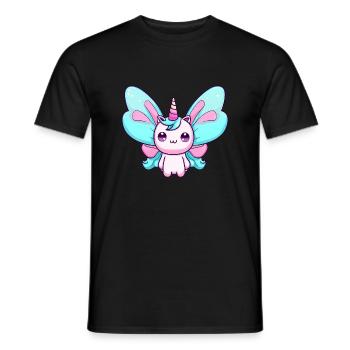 variation 21753aUnicorn butterfly metamorphosis - Men's T-Shirt - black - Front - AI Model Male 178 light (178cm)