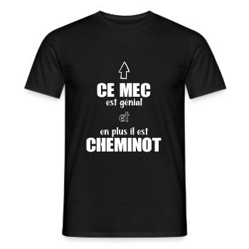 Cheminot - Train - Génial - Cadeau - Drôle - Mec - T-shirt homme - noir - Devant - AI Model Male 178 light (178cm)