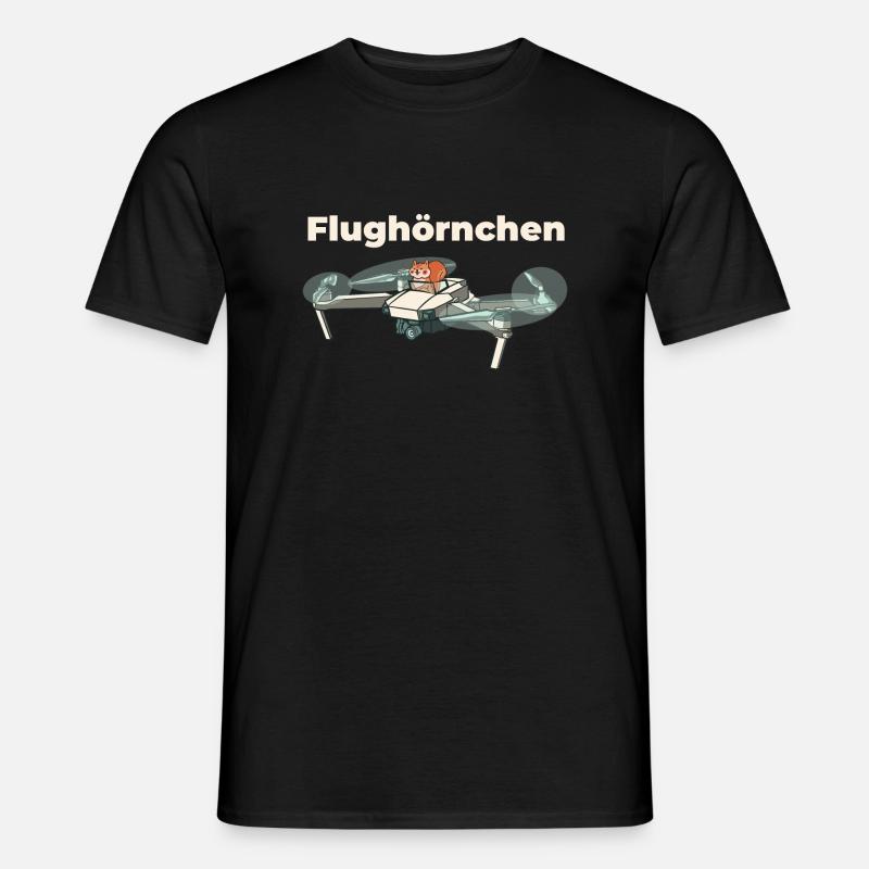 Flughörnchen - Eichhörnchen in Quadrocopter - Männer T-Shirt - Schwarz