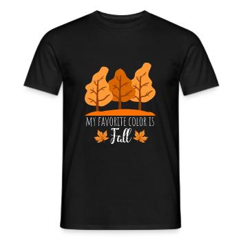 Autumn leaves - autumn mood - Men's T-Shirt - black - Front - AI Model Male 178 light (178cm)