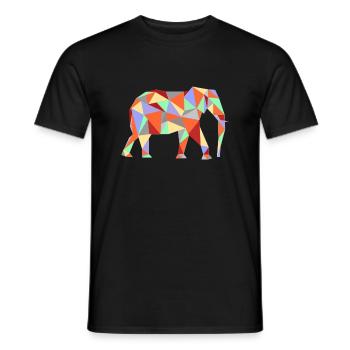 Elephant Geometric - Men's T-Shirt - black - Front - AI Model Male 178 light (178cm)