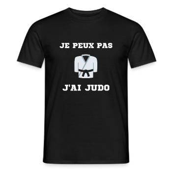 Je peux pas j'ai Judo Judoka Ceinture Noir Sport - T-shirt homme - noir - Devant - AI Model Male 178 light (178cm)