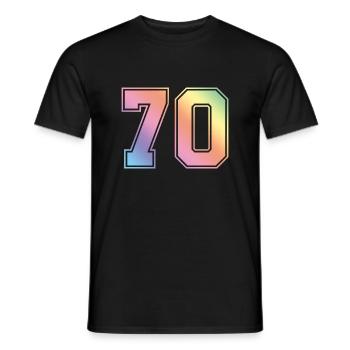 70 Number Colorful - Men's T-Shirt - black - Front - AI Model Male 178 light (178cm)