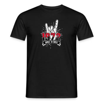 Born To Rock 1972 - Men's T-Shirt - black - Front - AI Model Male 178 light (178cm)