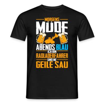 Radladerfahrer Spruch Geschenk Radlader Bagger Bau - Männer T-Shirt - Schwarz - Vorne - AI Model Male 178 light (178cm)