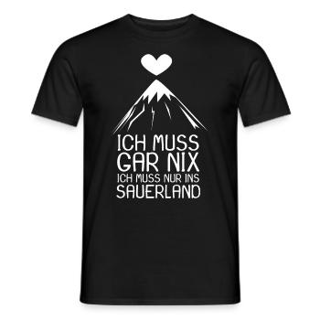 Sauerland Nordrhein-Westfalen - Männer T-Shirt - Schwarz - Vorne - AI Model Male 178 light (178cm)