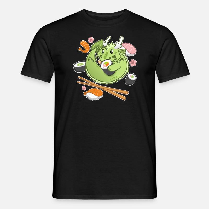 Chibi Sushi-Drache - Männer T-Shirt - Schwarz