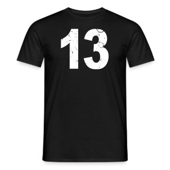 Cool Number 13 - 13 Years Old 13th Birthday Gift - Men's T-Shirt - black - Front - AI Model Male 178 light (178cm)