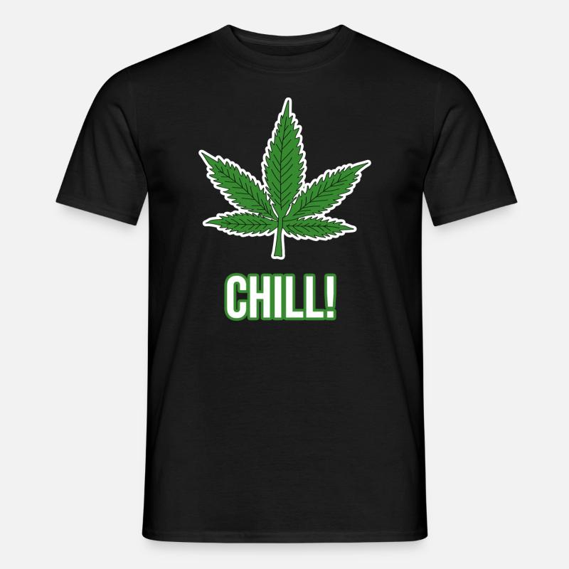 Hanfblatt - Männer T-Shirt - Schwarz