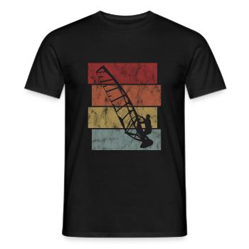Windsurfer Surfing Retro Windsurfing Windsurfing - Men's T-Shirt - black - Front - AI Model Male 178 light (178cm)