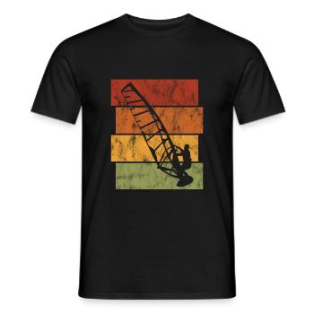 Windsurfing Retro Windsurfer Surfing Windsurfing - Men's T-Shirt - black - Front - AI Model Male 178 light (178cm)