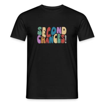 Second Chances, Retro Groovy, optimistic, new beginnings - Men's T-Shirt - black - Front - AI Model Male 178 light (178cm)