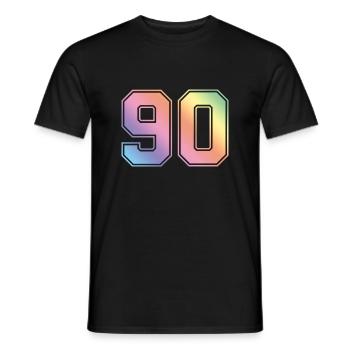 90 Number Colorful - Men's T-Shirt - black - Front - AI Model Male 178 light (178cm)