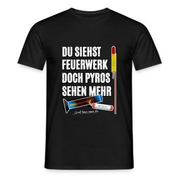 Pyro Nostalgie - Männer T-Shirt - Schwarz - Vorne - AI Model Male 178 light (178cm)
