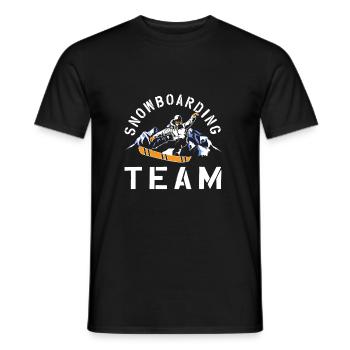 Snowboarding team - Men's T-Shirt - black - Front - AI Model Male 178 light (178cm)