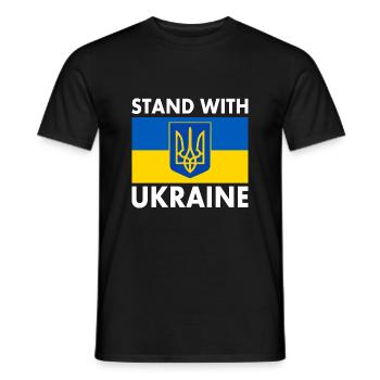 Stand with ukraine - Männer T-Shirt - Schwarz - Vorne - AI Model Male 178 light (178cm)