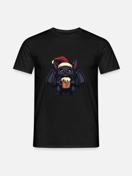 Bat Christmas Beer Funny - Men's T-Shirt - black
