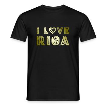 I Love Riga - Men's T-Shirt - black - Front - AI Model Male 178 light (178cm)