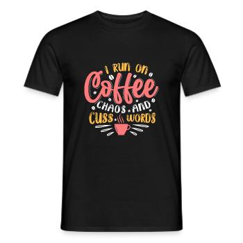 Ich renne auf Kaffee -Chaos und wörter wörter lust - Männer T-Shirt - Schwarz - Vorne - AI Model Male 178 light (178cm)