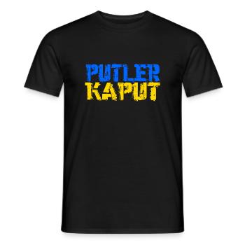 putler kaput Ukraine Slava Putin - Men's T-Shirt - black - Front - AI Model Male 178 light (178cm)