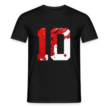 NO. 10 NUMBER 10 RED WHITE 10TH BIRTHDAY - Men's T-Shirt - black - Front - AI Model Male 178 light (178cm)