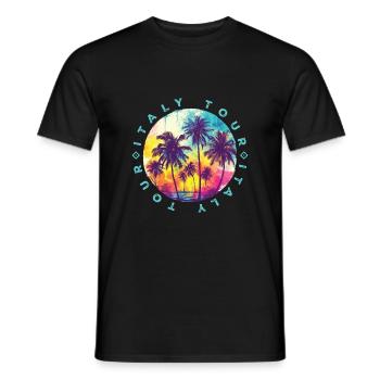 Visite des palmiers en Italie - T-shirt homme - noir - Devant - AI Model Male 178 light (178cm)
