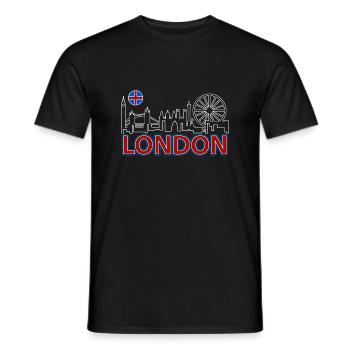 London Skyline Funny London Gifts - Men's T-Shirt - black - Front - AI Model Male 178 light (178cm)