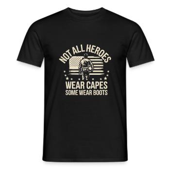 Soldat militaire vétéran - T-shirt homme - noir - Devant - AI Model Male 178 light (178cm)