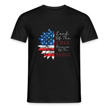 Land der Freien wegen der mutigen patriotischen Bl - Männer T-Shirt - Schwarz - Vorne - AI Model Male 178 light (178cm)