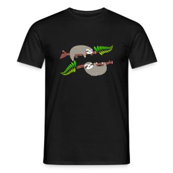 Cute Sloths - Men's T-Shirt - black - Front - AI Model Male 178 light (178cm)